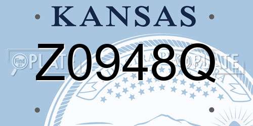 Z0948Q Kansas License Plate