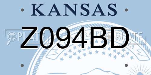 Z094BD Kansas License Plate