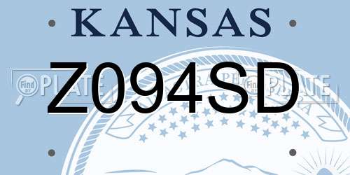 Z094SD Kansas License Plate