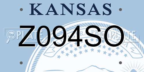 Z094SO Kansas License Plate