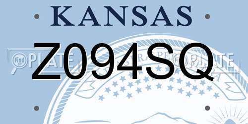Z094SQ Kansas License Plate