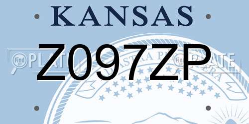 Z097ZP Kansas License Plate