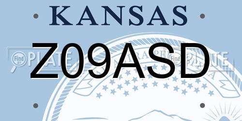 Z09ASD Kansas License Plate