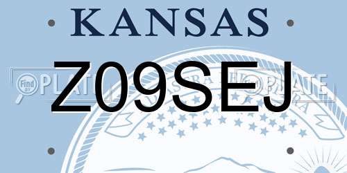 Z09SEJ Kansas License Plate