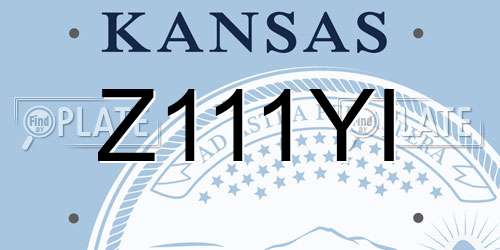 Z111YI Kansas License Plate