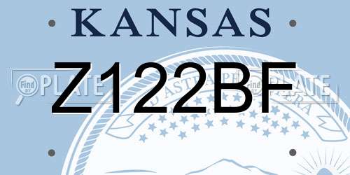 Z122BF Kansas License Plate