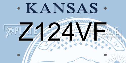 Z124VF Kansas License Plate