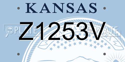Z1253V Kansas License Plate