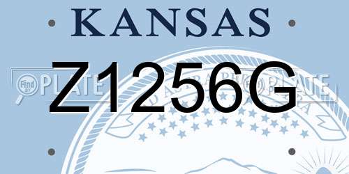 Z1256G Kansas License Plate