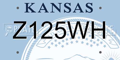 Z125WH Kansas License Plate