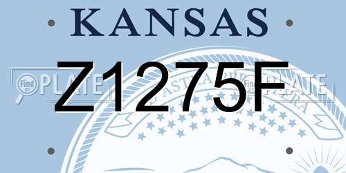 Z1275F Kansas License Plate