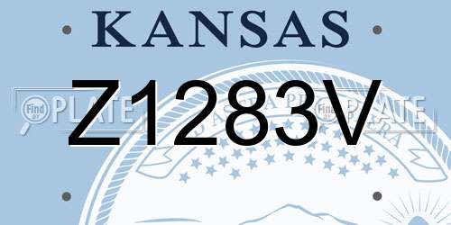 Z1283V Kansas License Plate