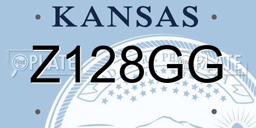Z128GG Kansas License Plate