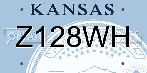 Z128WH Kansas License Plate