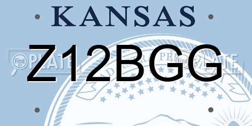 Z12BGG Kansas License Plate