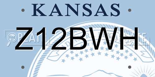 Z12BWH Kansas License Plate