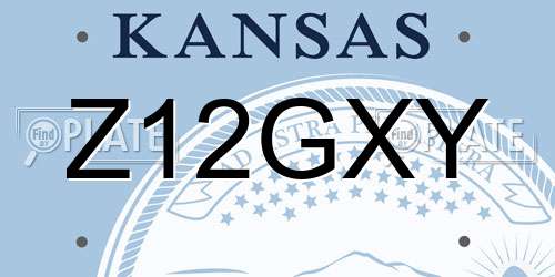 Z12GXY Kansas License Plate
