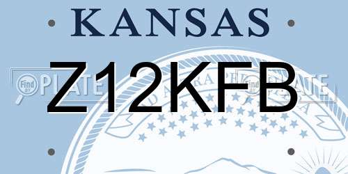 Z12KFB Kansas License Plate
