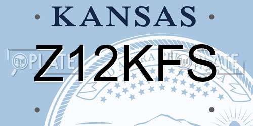Z12KFS Kansas License Plate