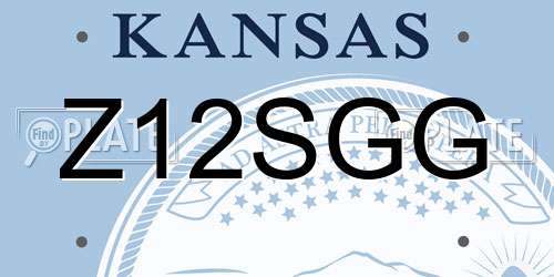 Z12SGG Kansas License Plate