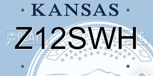 Z12SWH Kansas License Plate