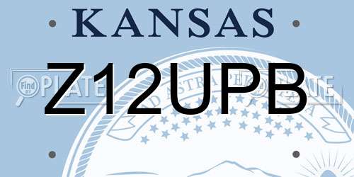 Z12UPB Kansas License Plate