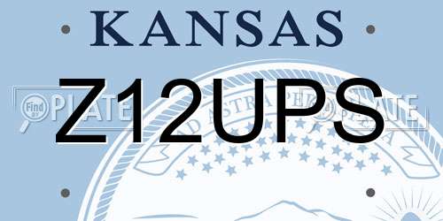 Z12UPS Kansas License Plate
