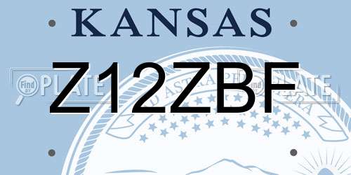 Z12ZBF Kansas License Plate