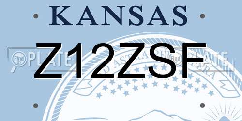Z12ZSF Kansas License Plate