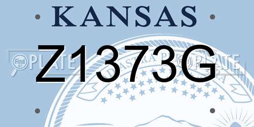 Z1373G Kansas License Plate
