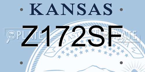 Z172SF Kansas License Plate