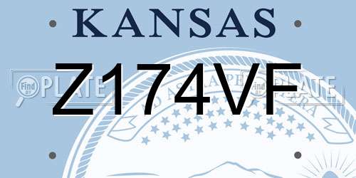 Z174VF Kansas License Plate