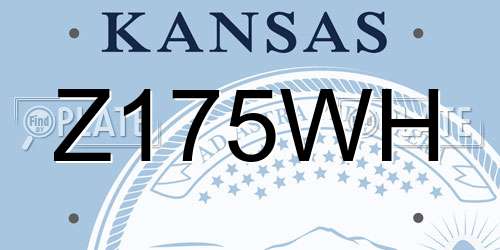 Z175WH Kansas License Plate