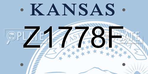 Z1778F Kansas License Plate