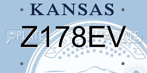 Z178EV Kansas License Plate