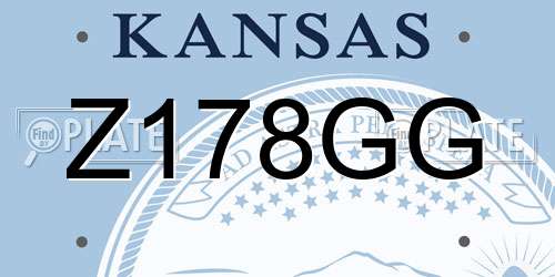 Z178GG Kansas License Plate
