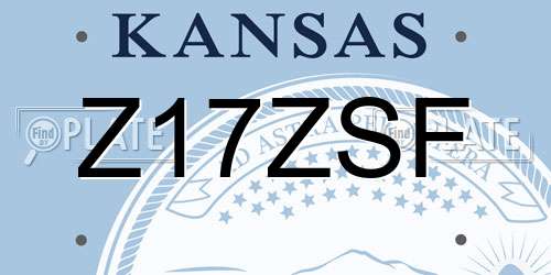 Z17ZSF Kansas License Plate