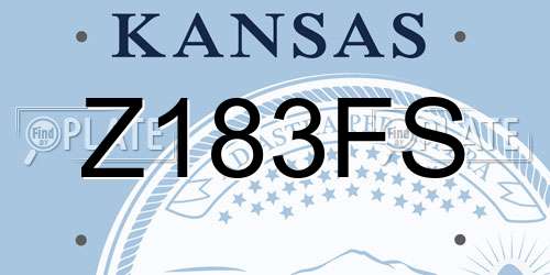 Z183FS Kansas License Plate