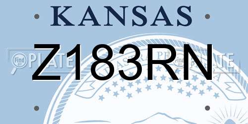 Z183RN Kansas License Plate