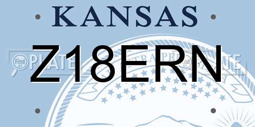 Z18ERN Kansas License Plate