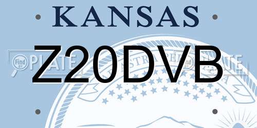 Z20DVB Kansas License Plate