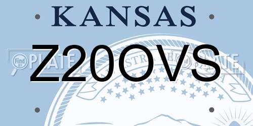 Z20OVS Kansas License Plate