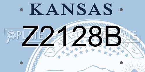 Z2128B Kansas License Plate