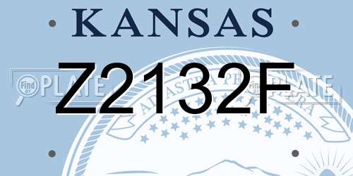 Z2132F Kansas License Plate