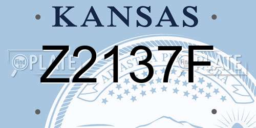 Z2137F Kansas License Plate