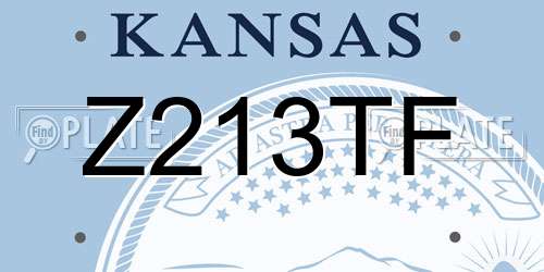 Z213TF Kansas License Plate