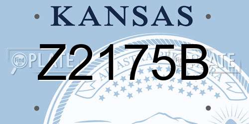 Z2175B Kansas License Plate