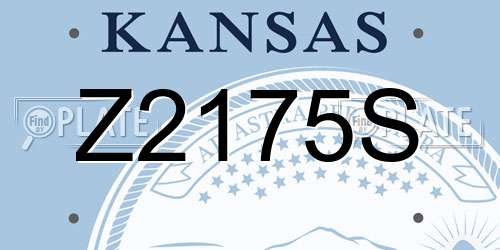 Z2175S Kansas License Plate