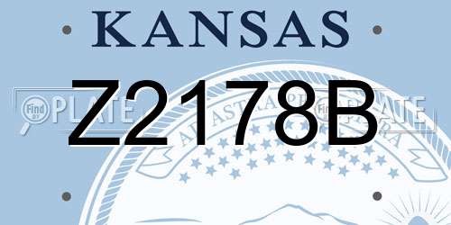 Z2178B Kansas License Plate
