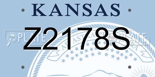 Z2178S Kansas License Plate